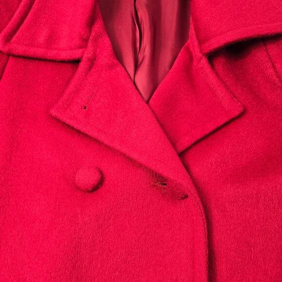 Vintage Jennifer Chase Wool Double Breasted Coat Union Label Red Holiday size 10 - Picture 13 of 16